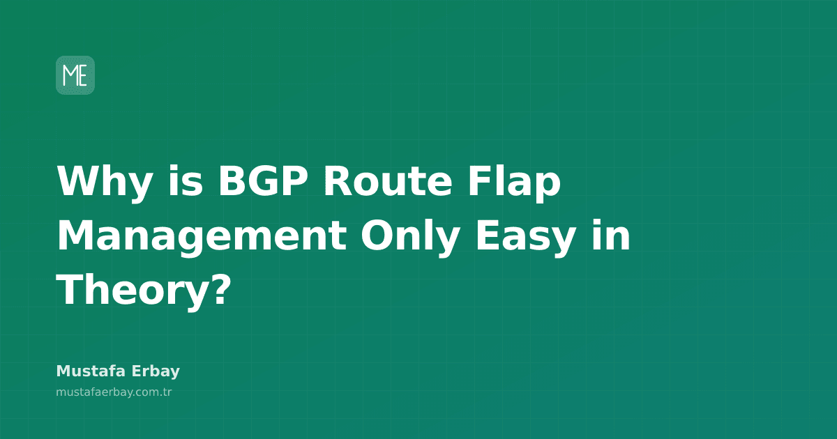 A network diagram and visual depicting the problem-solving process for BGP route flap management.