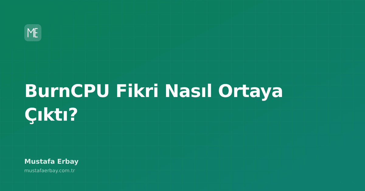 CPU kullanımını simgeleyen yanan bir mikroçip ve sistem performansını gösteren grafikler.