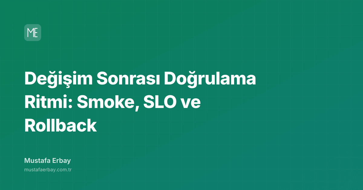 Değişim Sonrası Doğrulama Ritmi: Smoke, SLO ve Rollback — kapak görseli