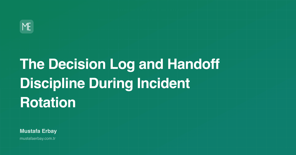 The Decision Log and Handoff Discipline During Incident Rotation — cover image
