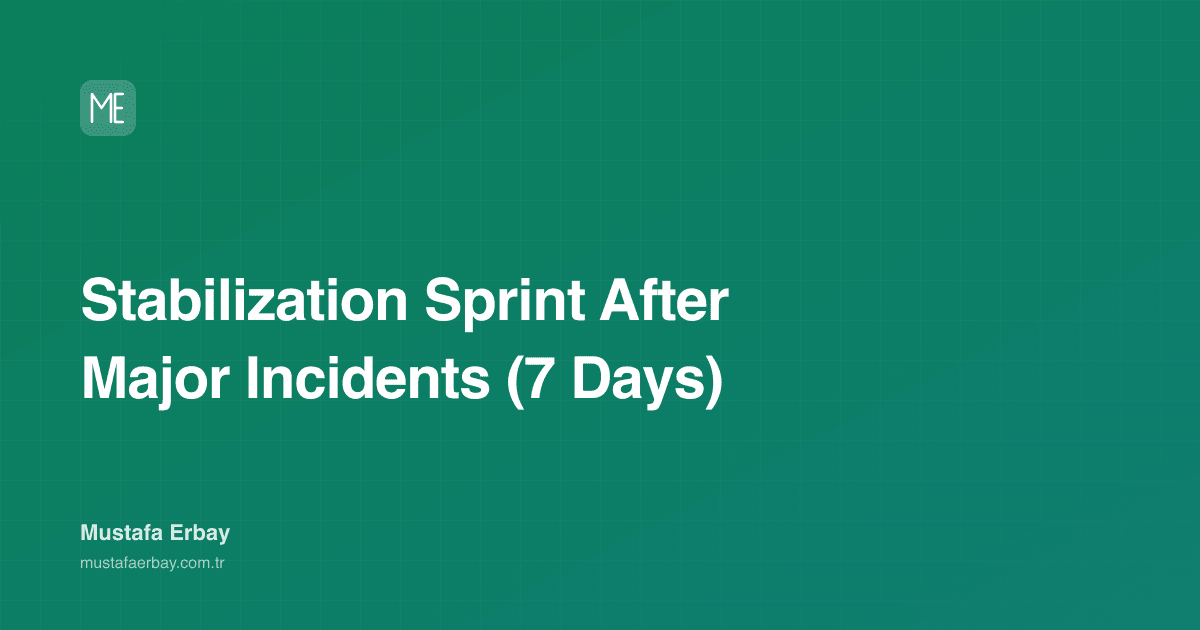 Stabilization Sprint After Major Incidents (7 Days) — cover image