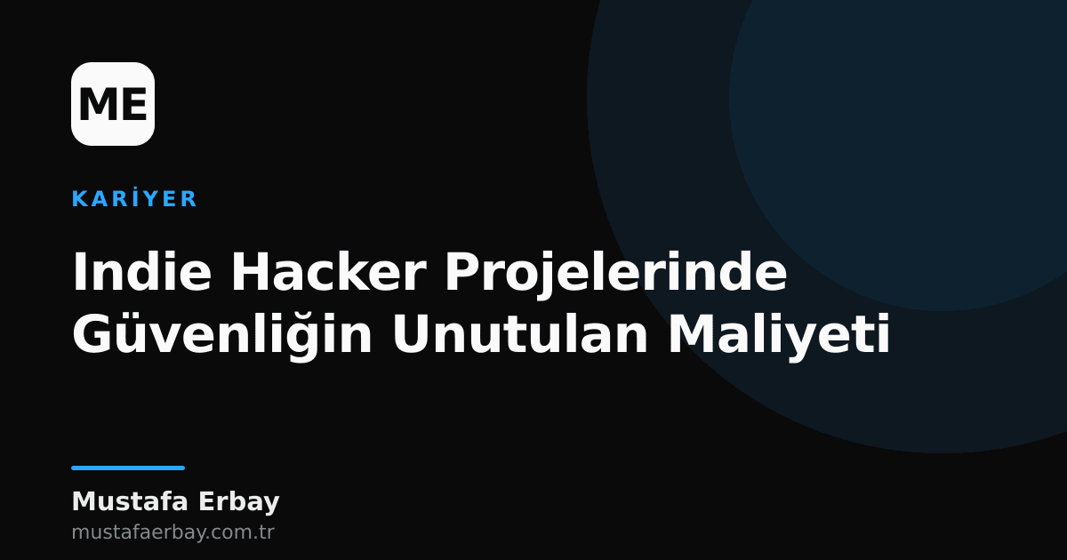 Indie hacker projelerinde siber güvenlik maliyetlerini simgeleyen bir görsel