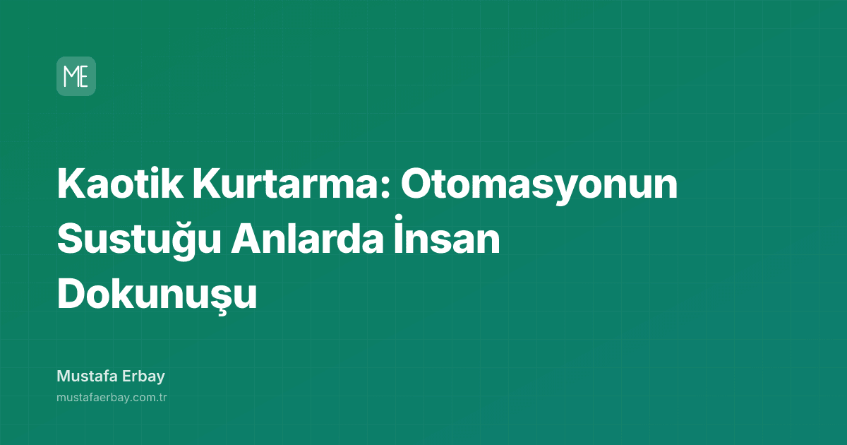 Kaotik Kurtarma: Otomasyonun Sustuğu Anlarda İnsan Dokunuşu — kapak görseli