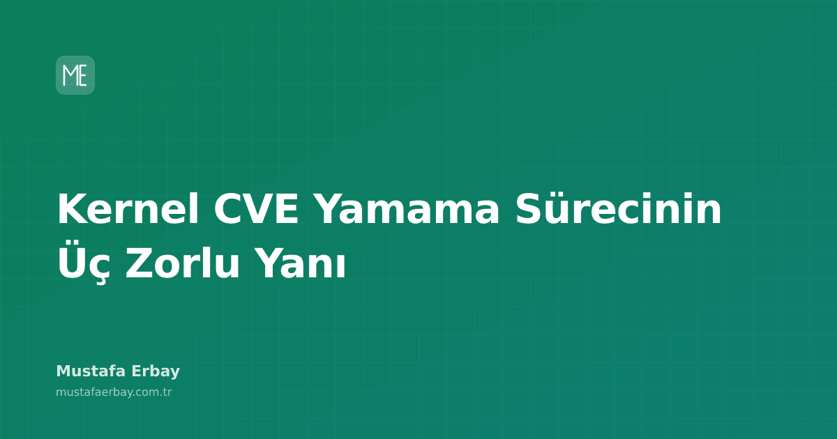Linux kernel'ın bir yamayı uygulayan bir geliştiricinin arkasındaki karmaşık kod ve diyagramları gösteren bir illüstrasyon.