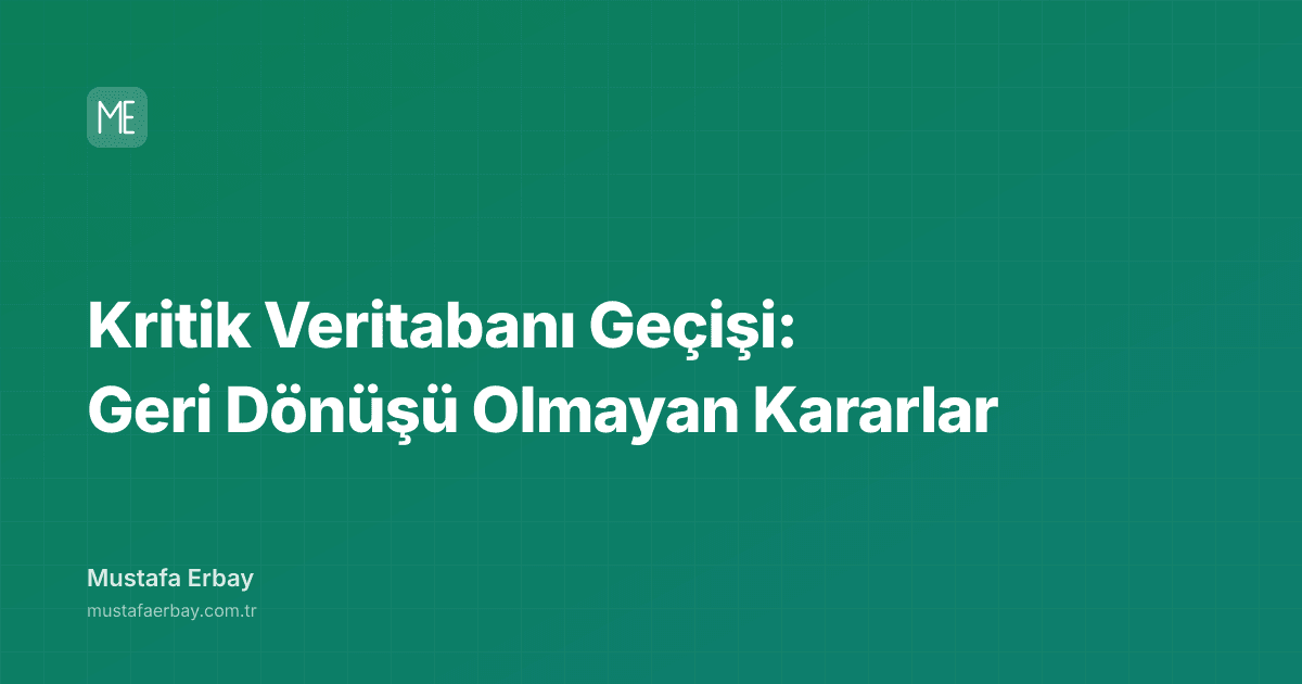 Kritik Veritabanı Geçişi: Geri Dönüşü Olmayan Kararlar — kapak görseli