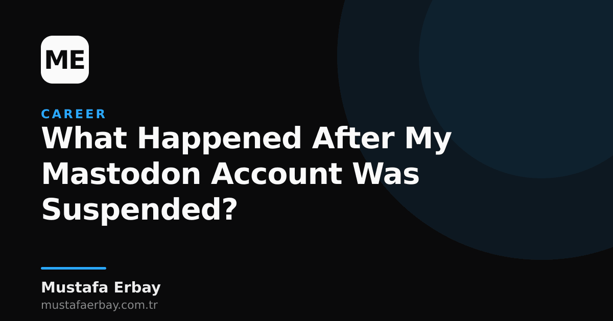 A screenshot showing a Mastodon account suspension notification.