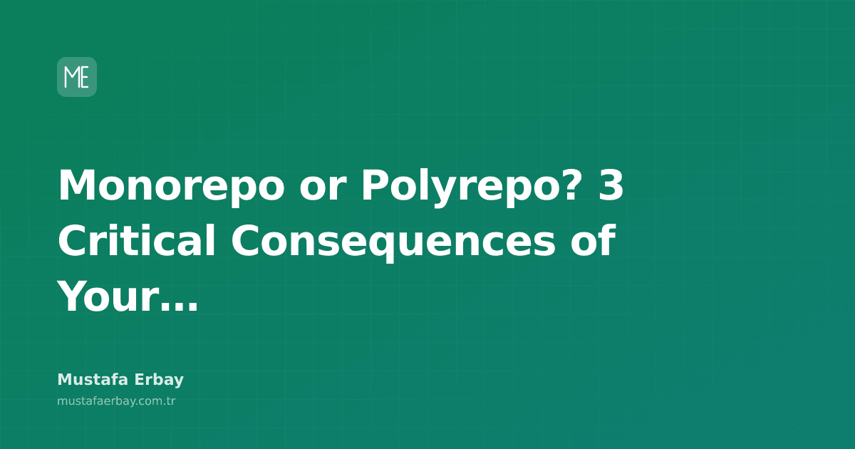 Abstract architectural diagrams representing monorepo and polyrepo concepts, a comparison visual showing two different approaches.