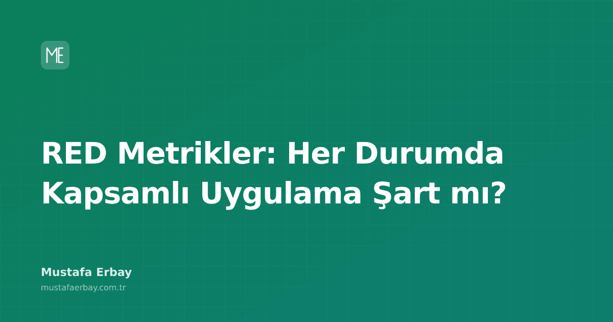 Sistem performansını gösteren bir grafik ve RED metriklerini temsil eden ikonlar