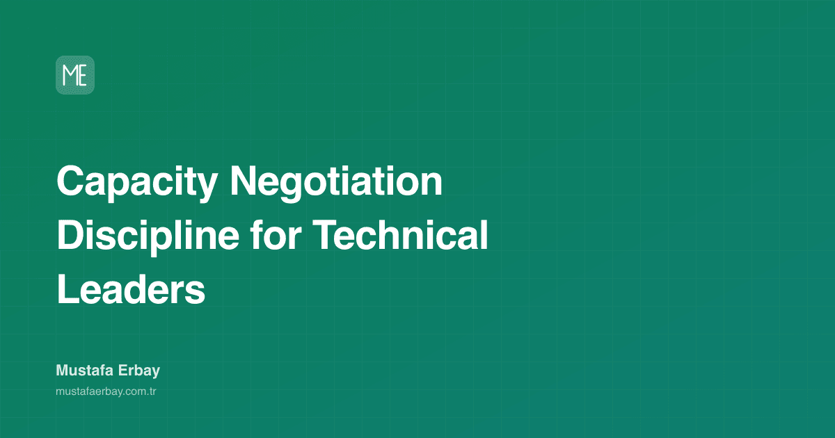 Capacity Negotiation Discipline for Technical Leaders — cover image