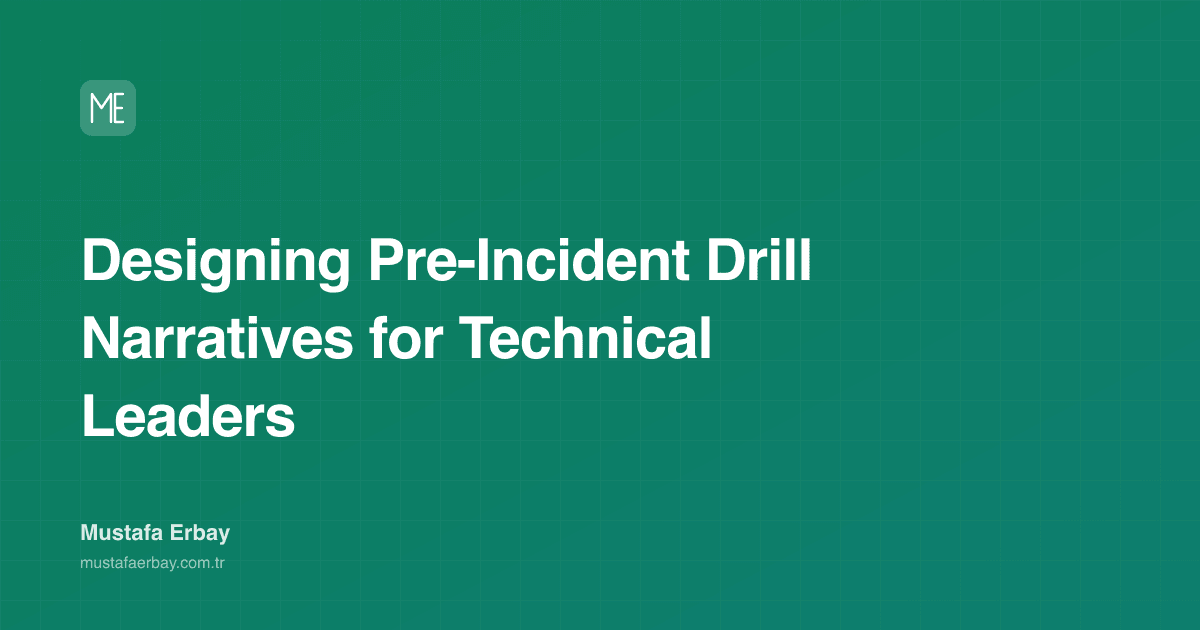 Designing Pre-Incident Drill Narratives for Technical Leaders — cover image