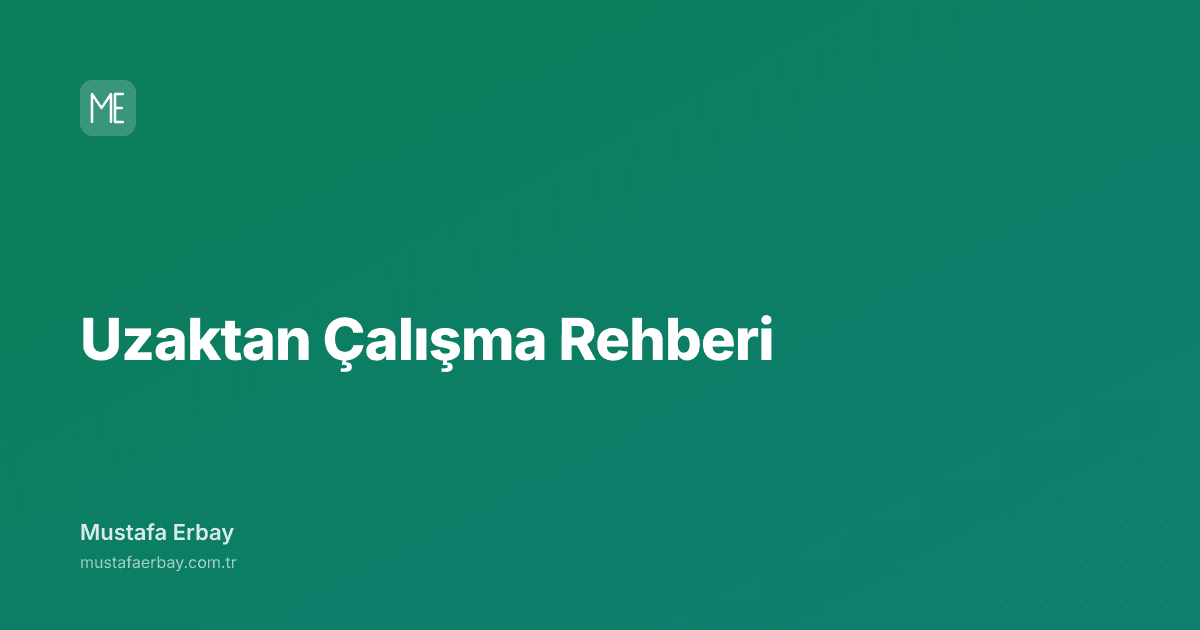 Uzaktan Çalışma Rehberi — kapak görseli