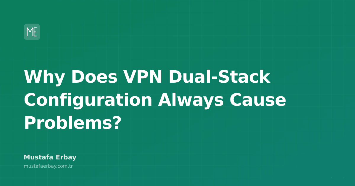 Technical diagram showing the conflict of dual-stack IPv4 and IPv6 traffic in a VPN tunnel