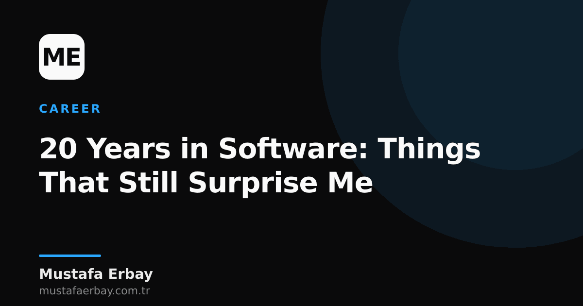 An abstract illustration depicting a software developer's twenty-year career journey, representing different crossroads and learning moments.