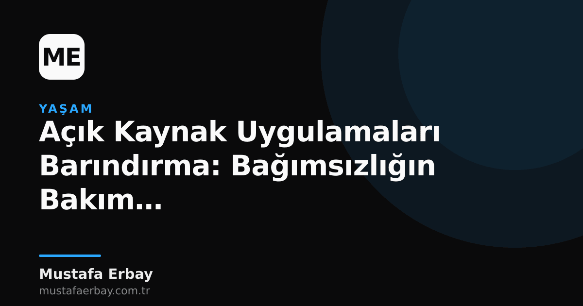 Açık kaynak yazılımların barındırma maliyeti ve bağımsızlık arasındaki dengeyi gösteren bir görsel.