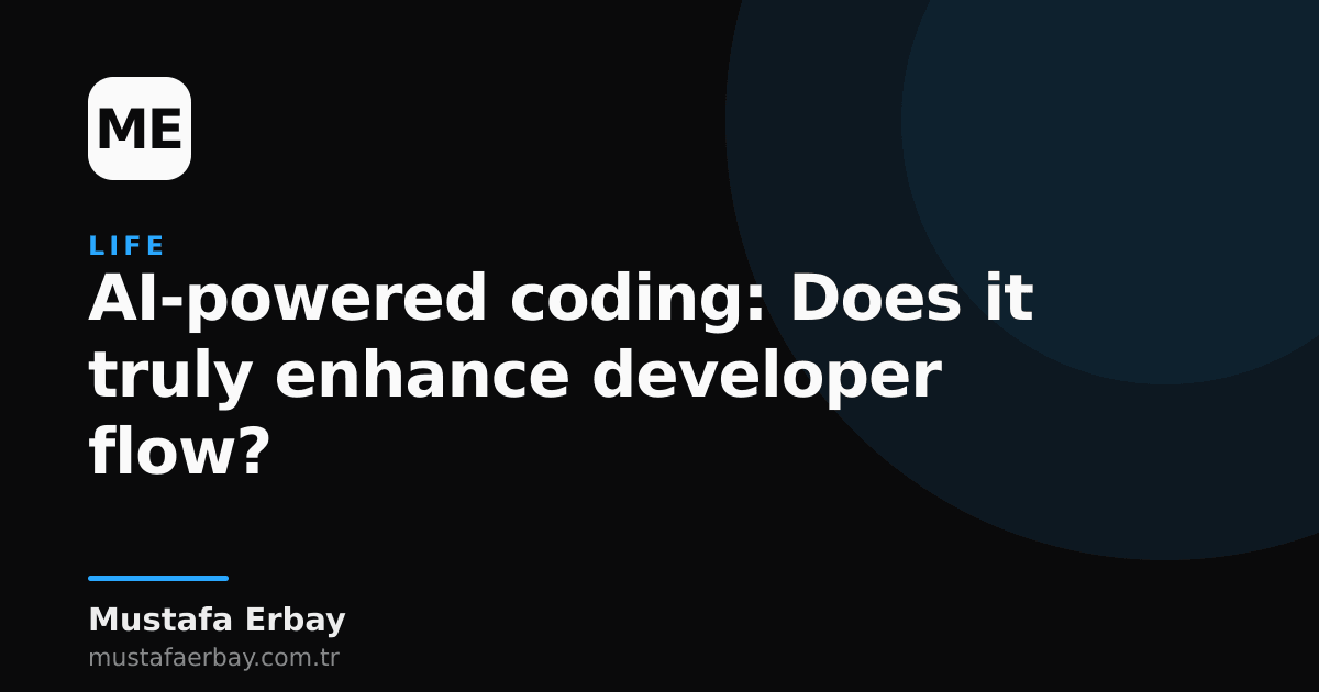 A developer coding with a bright, abstract AI figure assisting them in the background