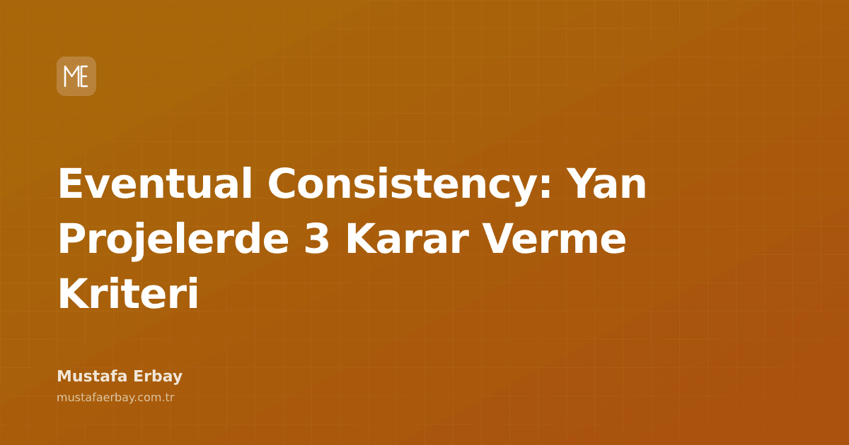Eventual Consistency kavramını temsil eden, birbiriyle senkronize olan ancak farklı zamanlarda güncellenen üç dişli çarkın soyut bir görseli.