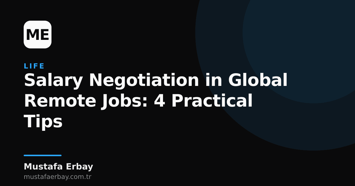 An image of someone working remotely globally, smiling while negotiating salary.