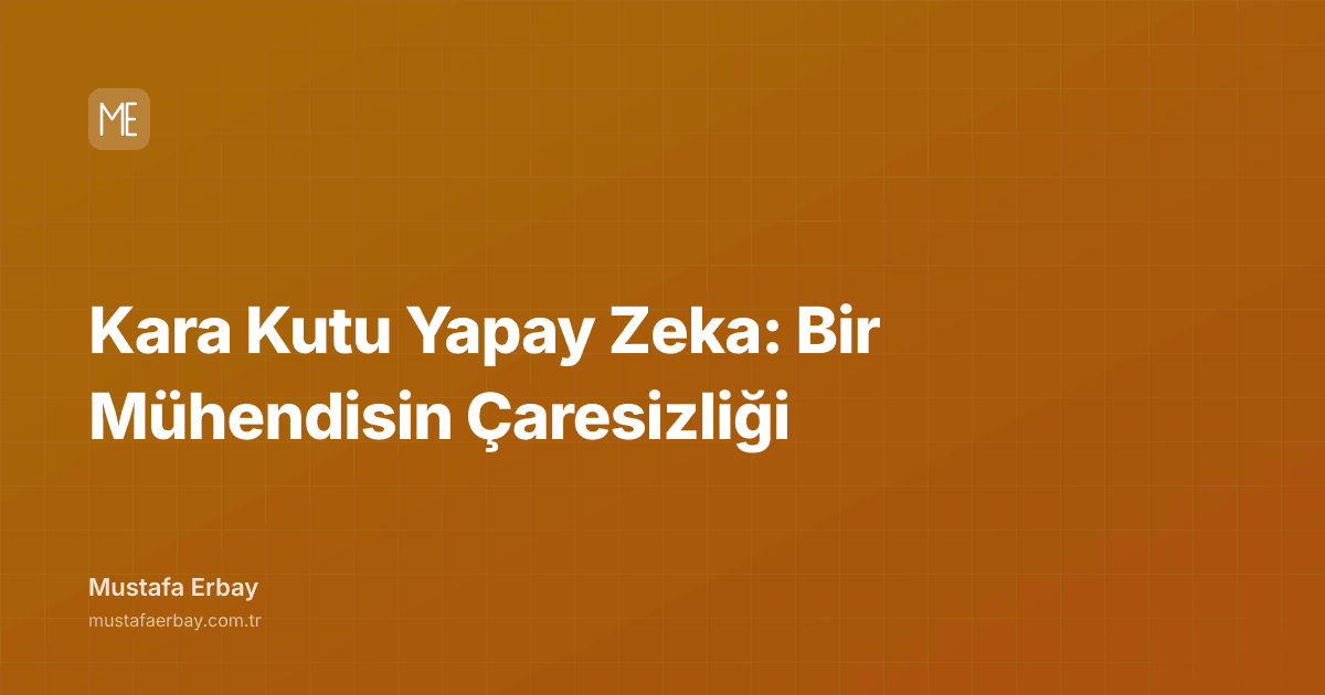 Kara Kutu Yapay Zeka: Bir Mühendisin Çaresizliği — kapak görseli
