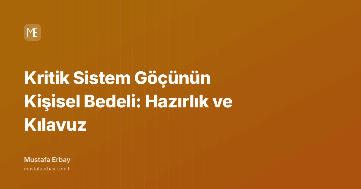 Kritik Sistem Göçünün Kişisel Bedeli: Hazırlık ve Kılavuz — kapak görseli