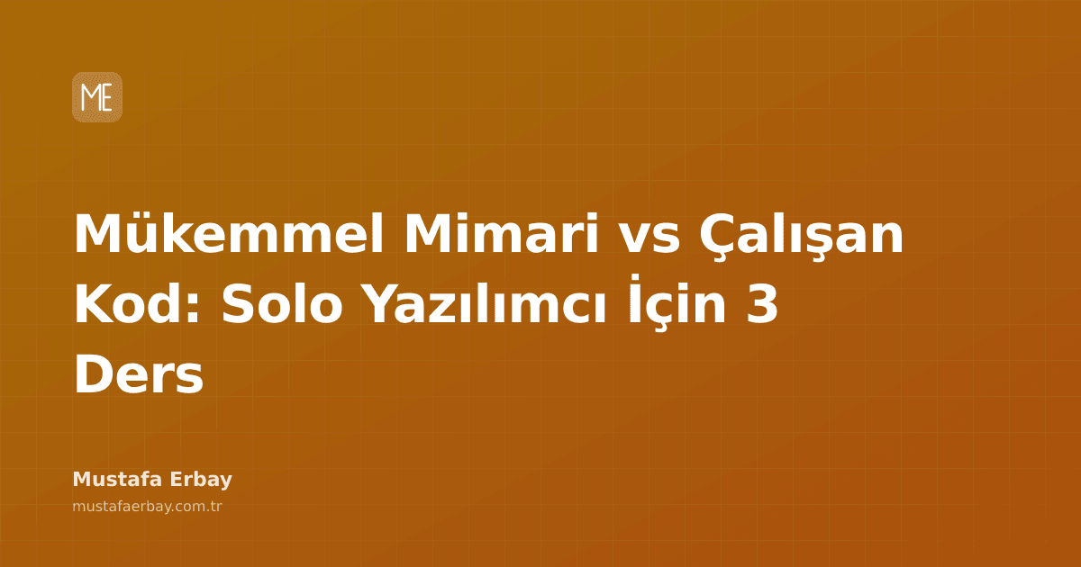 Mükemmel Mimari vs Çalışan Kod karşılaştırmasını gösteren soyut şema