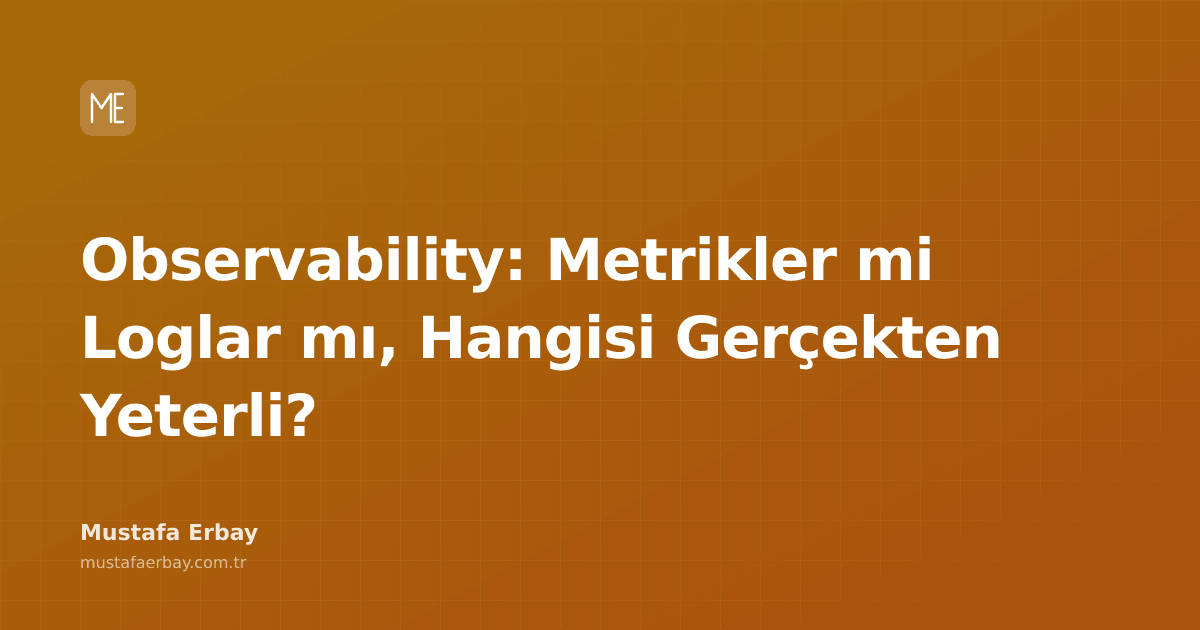 Dijital bir ekranda yükselen metrik grafikleri ve akan log satırlarının ortasında bir soru işareti.