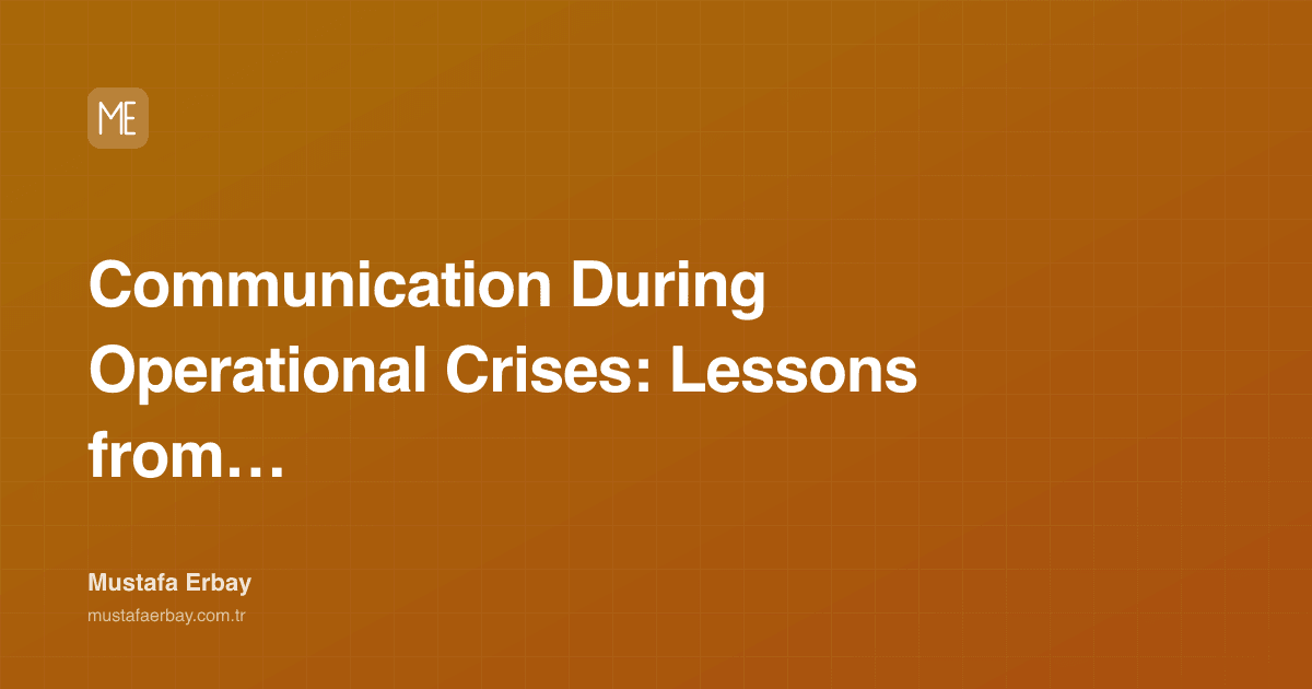 Communication During Operational Crises: Lessons from the Field — cover image