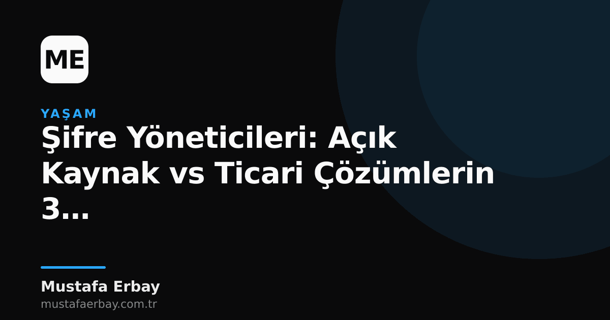 Kilit ve anahtar sembolleri, açık kaynak ve ticari yazılım logolarını temsil eden iki farklı renkte şifre yöneticilerini simgeliyor.