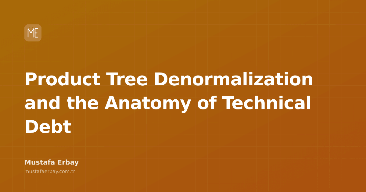 Product Tree Denormalization and the Anatomy of Technical Debt — cover image