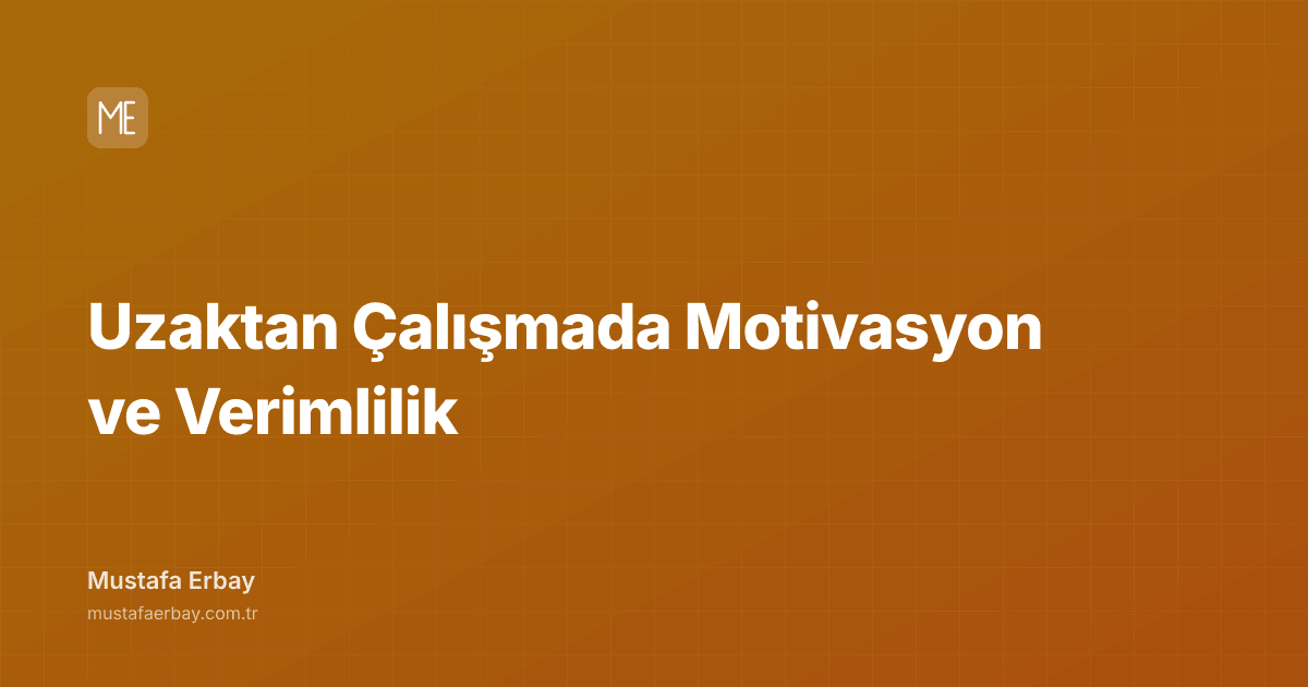Uzaktan Çalışmada Motivasyon ve Verimlilik — kapak görseli