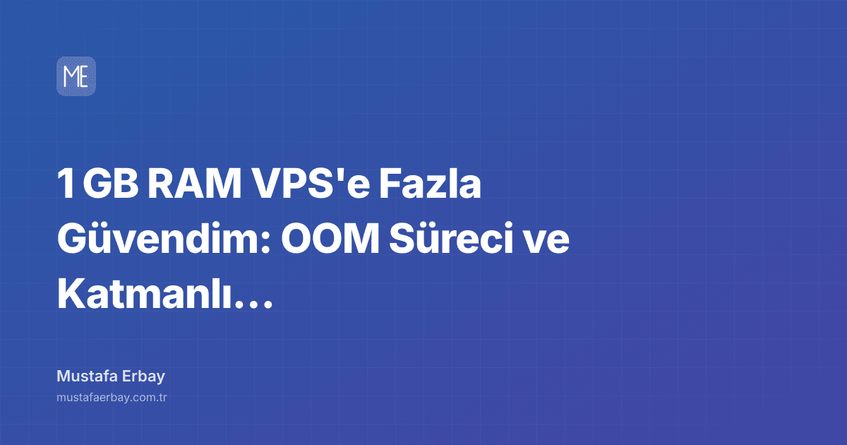1 GB RAM VPS'e Fazla Güvendim: OOM Süreci ve Katmanlı Savunma — kapak görseli