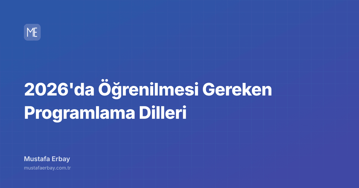 2026'da Öğrenilmesi Gereken Programlama Dilleri — kapak görseli