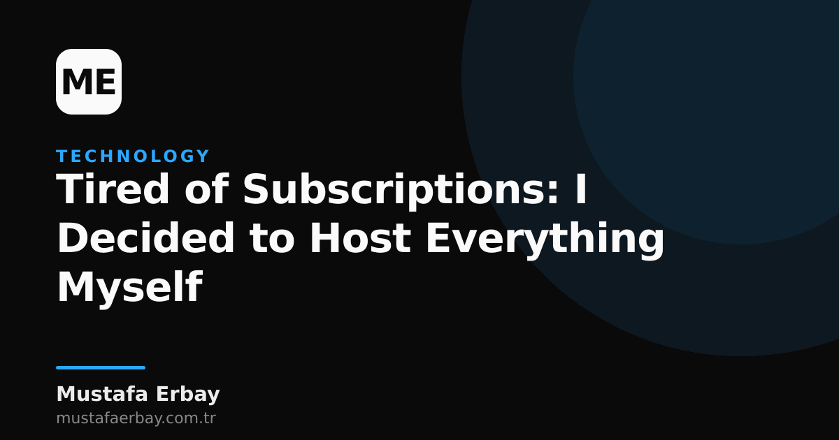 An illustration of a person looking overwhelmed by subscription bills at their computer and considering setting up their own server.