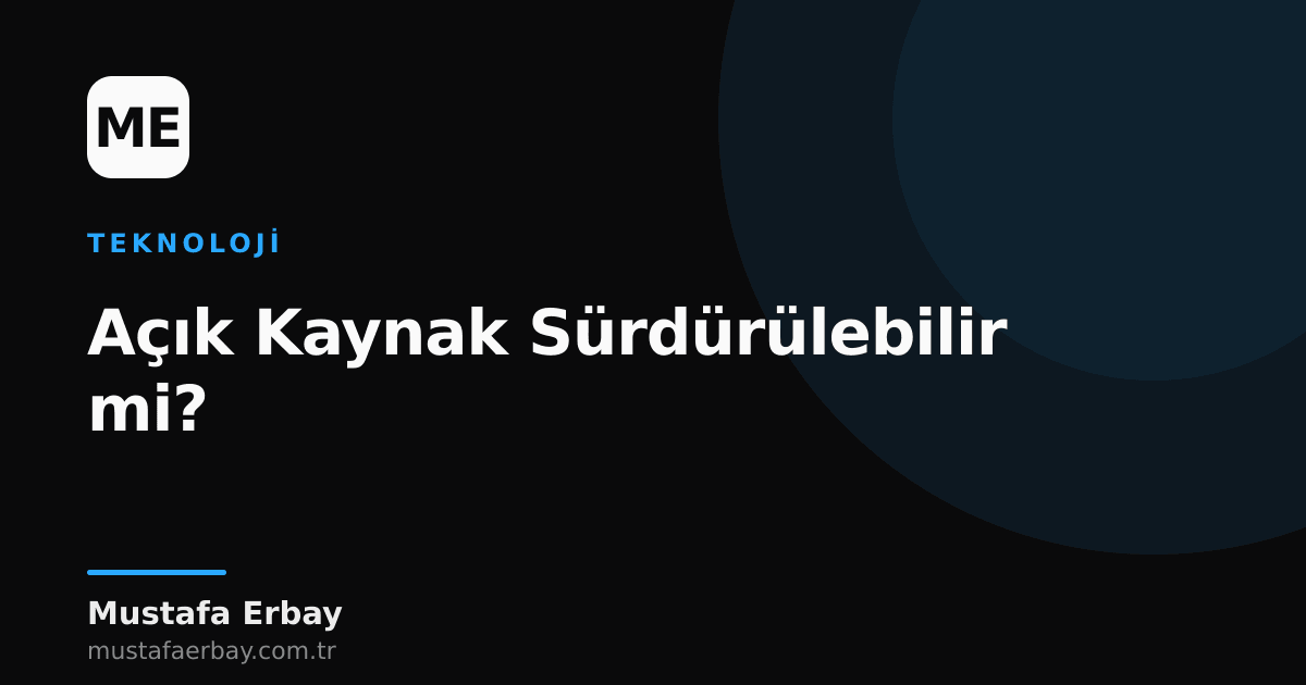 Birbiriyle bağlantılı dişliler ve kod parçacıklarının oluşturduğu soyut bir açık kaynak teknolojisi görseli, sürdürülebilirlik temasını vurguluyor.