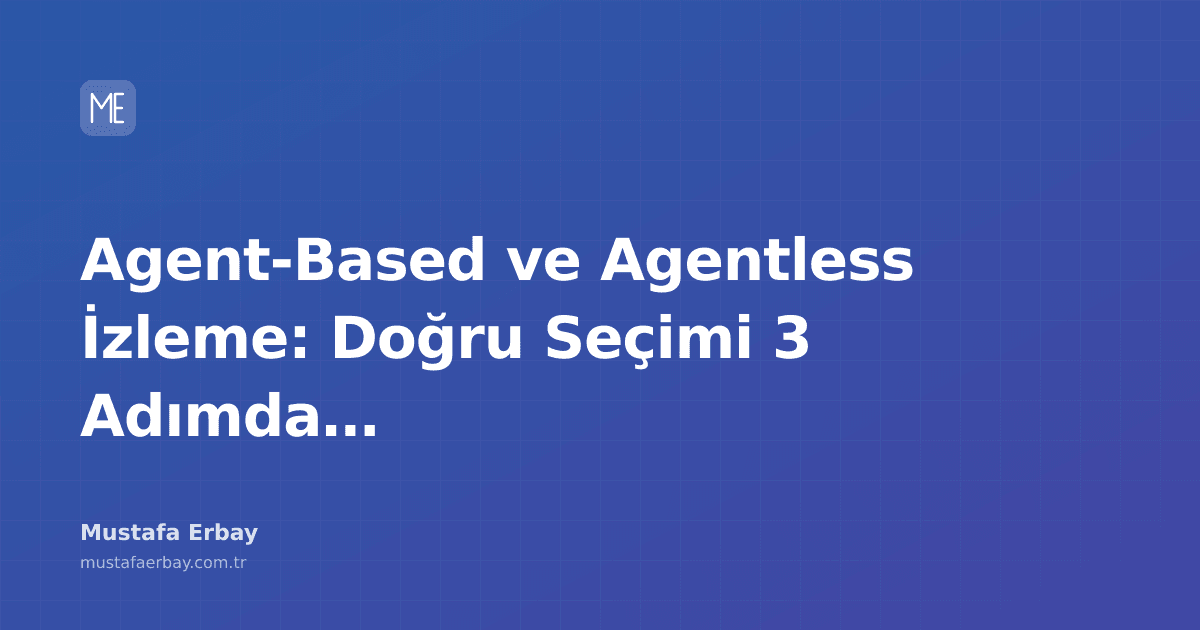 Agent-based ve agentless izleme arasındaki farkları anlatan bir diyagram.