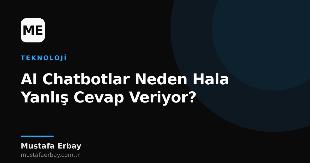 Beyin ve chatbot simgesinin birleşiminden oluşan bir görsel, yanlış cevapları sembolize eden soru işaretleriyle dolu.