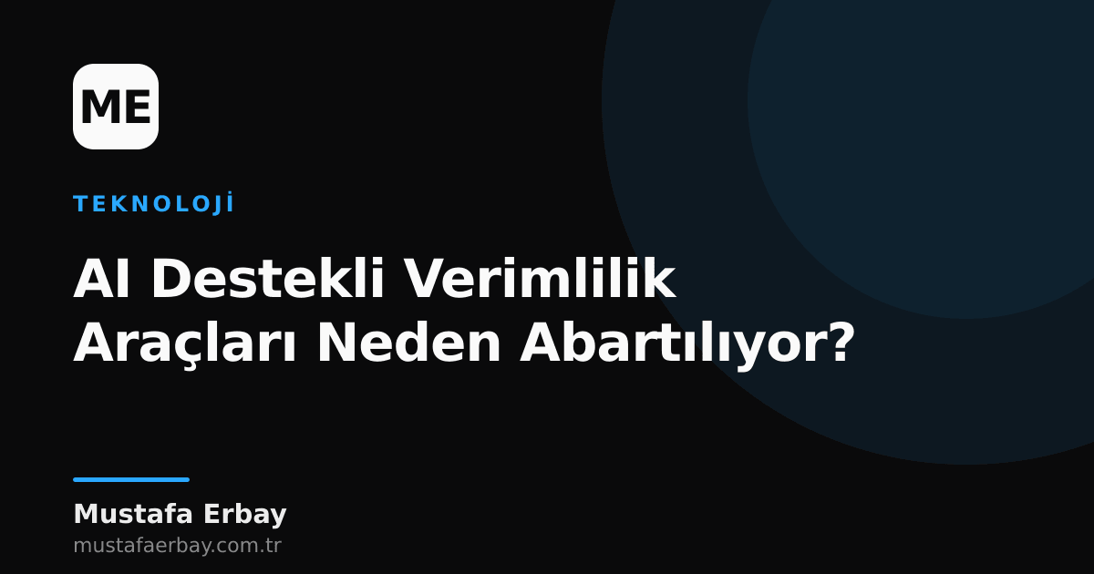 AI teknolojisinin verimlilik araçlarında abartılan beklentilerini sorgulayan bir grafik.