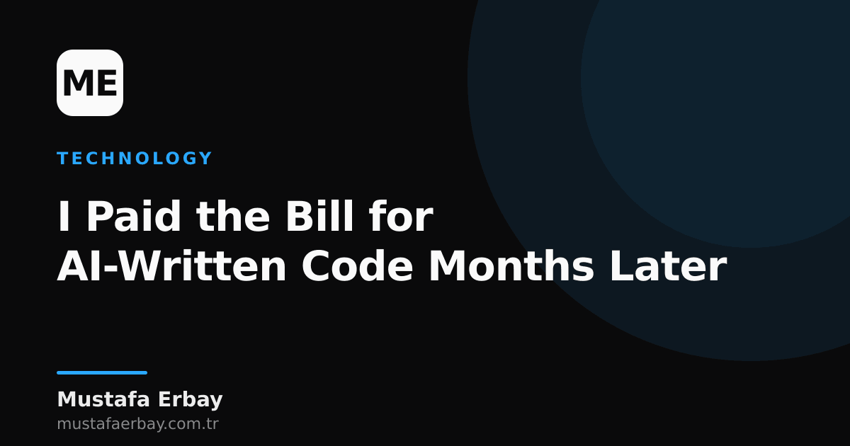 Lines of AI-generated code on a computer screen with an expensive bill in the background.