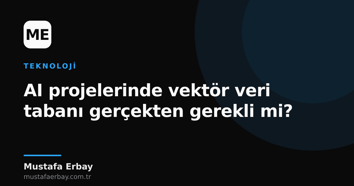 AI projelerinde vektör veritabanı kullanımının gerekliliği üzerine bir analiz.