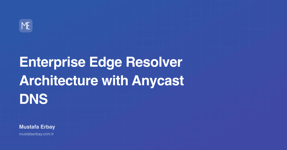 Enterprise Edge Resolver Architecture with Anycast DNS — cover image
