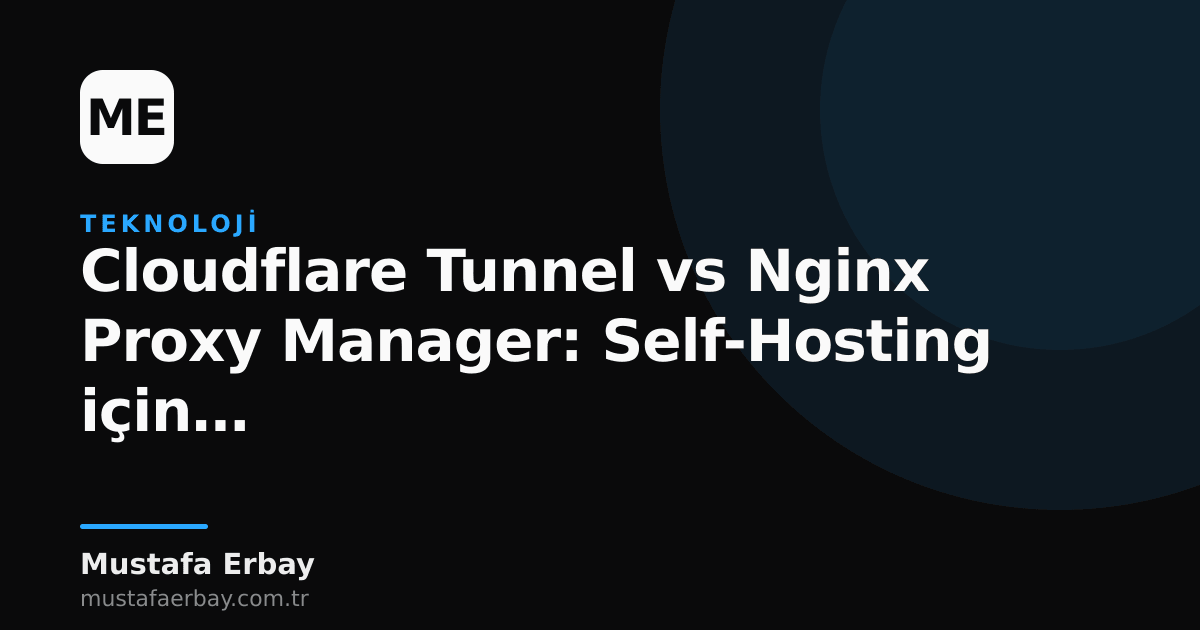 Cloudflare Tunnel ve Nginx Proxy Manager logoları, self-hosting için iki farklı yaklaşımı temsil ediyor.