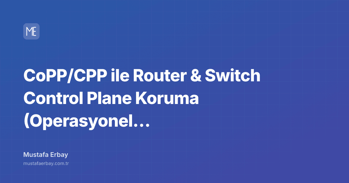 CoPP/CPP ile Router & Switch Control Plane Koruma (Operasyonel Model) — kapak görseli