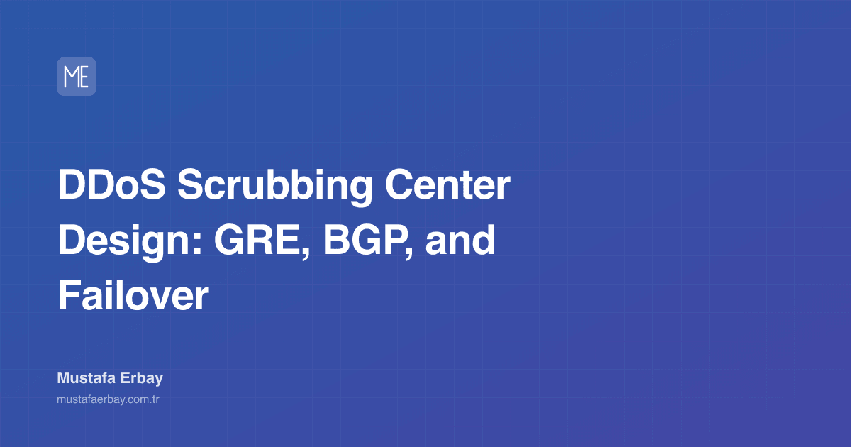DDoS Scrubbing Center Design: GRE, BGP, and Failover — cover image