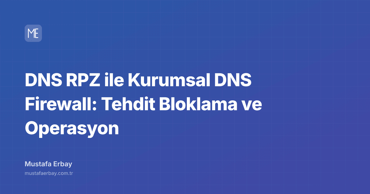 DNS RPZ ile Kurumsal DNS Firewall: Tehdit Bloklama ve Operasyon — kapak görseli