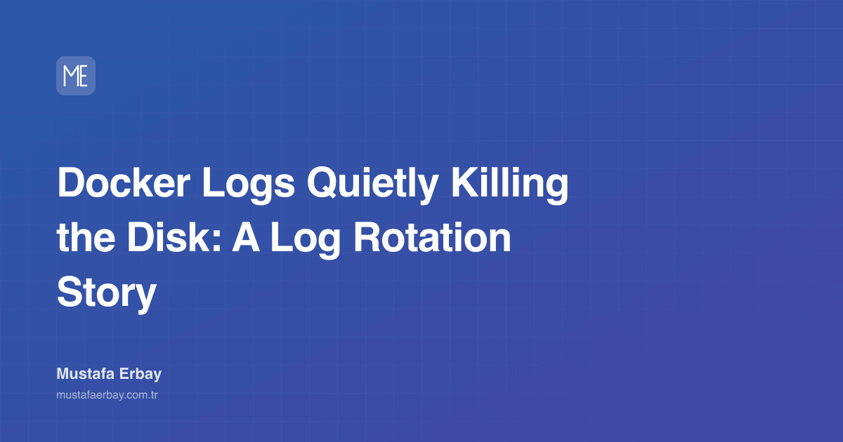 Docker Logs Quietly Killing the Disk: A Log Rotation Story — cover image
