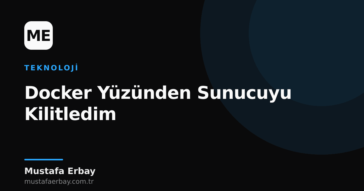 Docker konteynerleri yüzünden kilitlenmiş bir sunucunun soyut temsili, arka planda terminal ekranları ve hata mesajları.