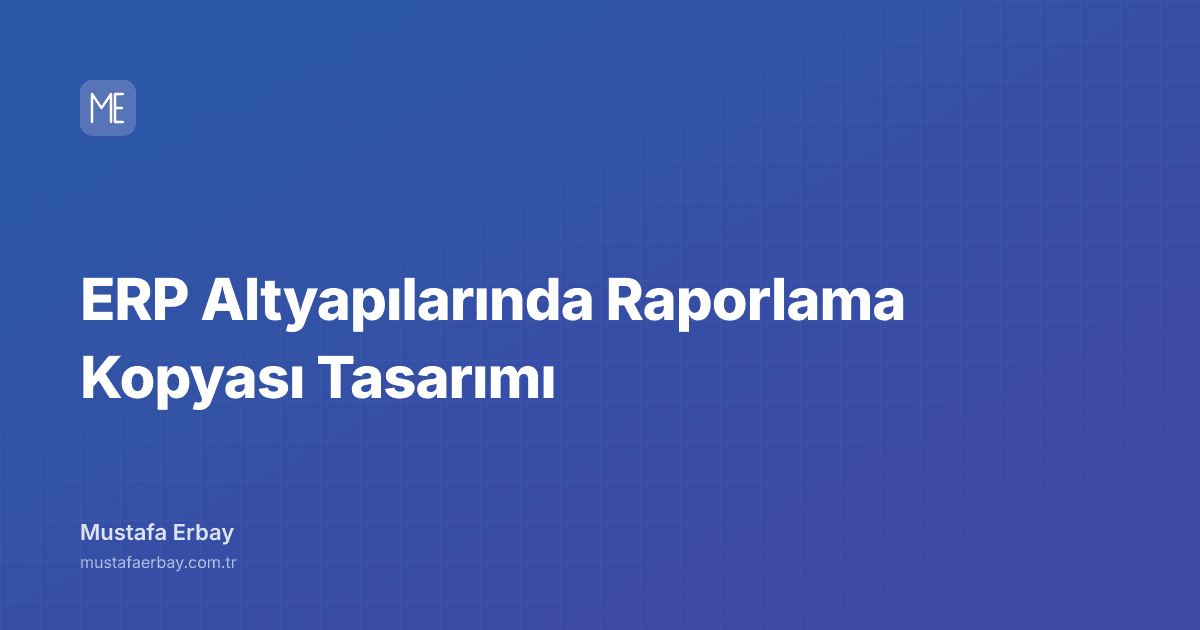 ERP Altyapılarında Raporlama Kopyası Tasarımı — kapak görseli