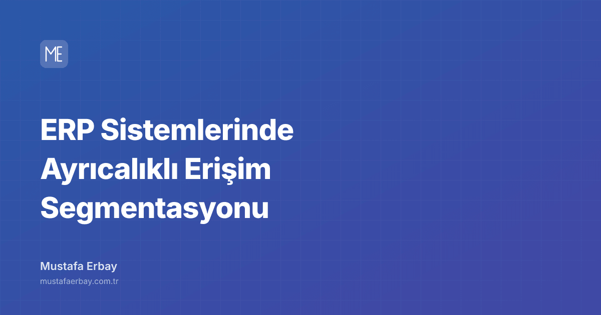 ERP Sistemlerinde Ayrıcalıklı Erişim Segmentasyonu — kapak görseli