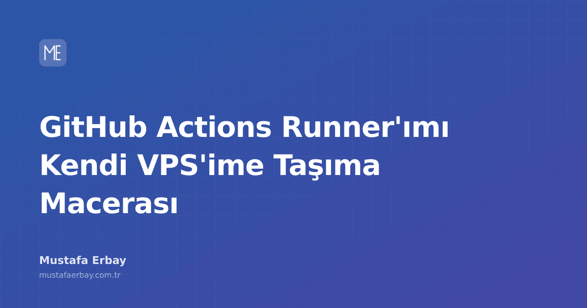 Bir sunucu rack'i üzerinde çalışan GitHub Actions logosu, self-hosted runner konseptini simgeliyor.