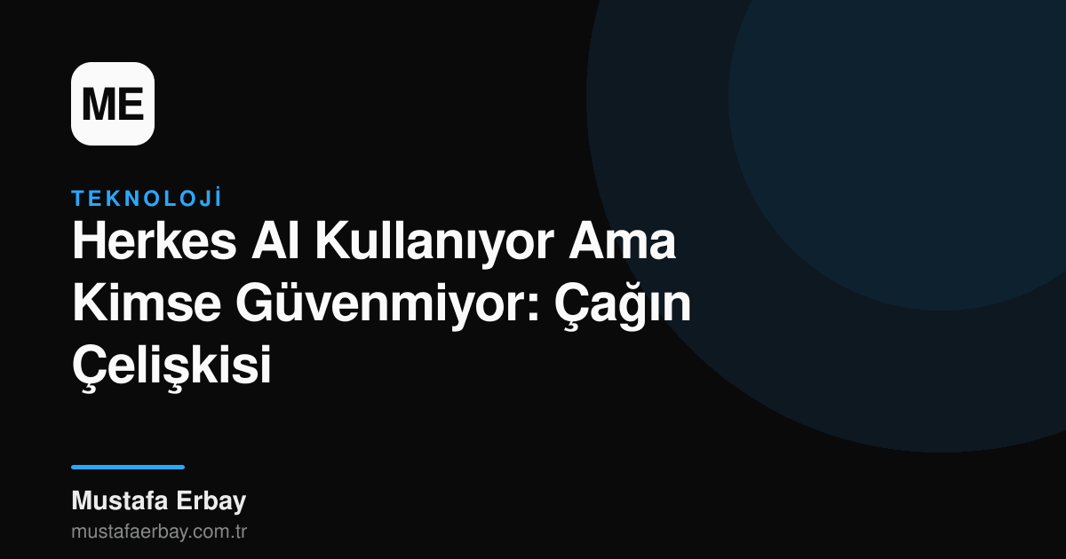 AI kullanımının artışı ve güven eksikliğini simgeleyen bir görsel