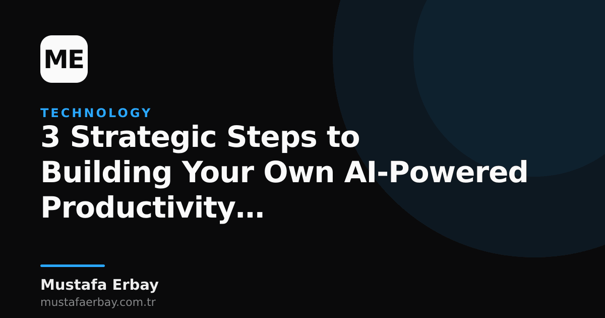 A network of glowing AI icons swirling around a laptop, smartphone, and notebook on a desk. A modern design reflecting the theme of productivity and technology.